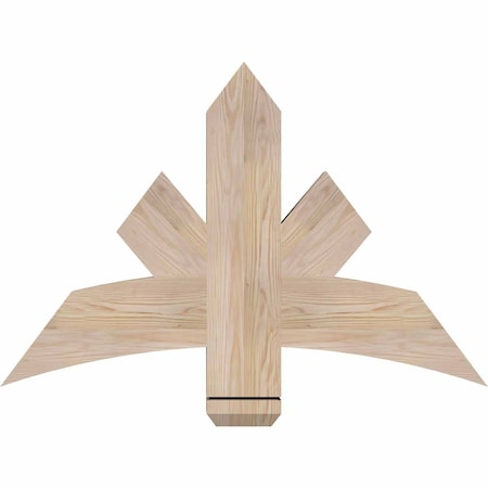 Alberta Smooth Timber Gable Bracket, Douglas Fir, 36W X 24H X 3 1/2D X 5 1/2F, 16/12 Pitch